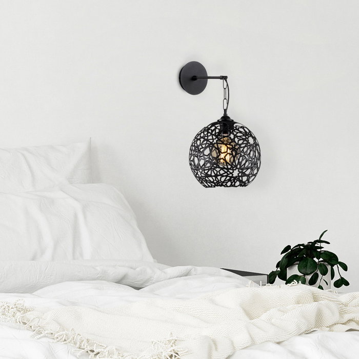 Opviq Fellini - MR - 710 Lámpara de Pared de Metal Negro